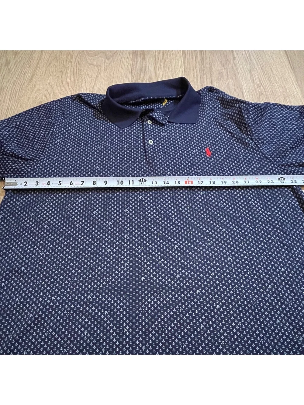 Polo Ralph Lauren Men's Navy Blue Anchor Print Polo Shirt Size XLT Cotton